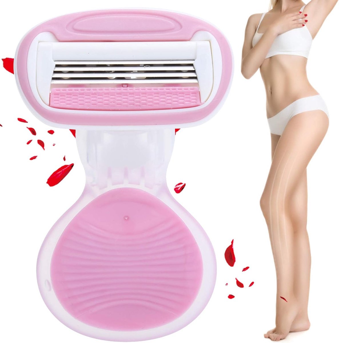 4 Blades, Extra Smooth Women's Flexball Compact Damesscheermes voor op reis met reisetui, Handmatig scheerapparaat voor lichaamshaar, Epilator voor vrouwen, Beenhaarverwijderaar