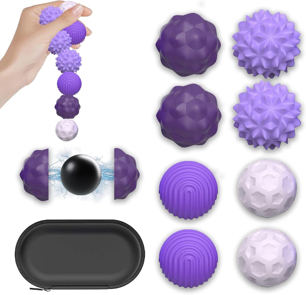 8 stuks magnetisch fidget-speelgoed, magnetische sensorische ballen als sensorisch speelgoed, stressballen met siliconen hoes, perfect tegen stress en onrust (geschikt voor volwassenen of