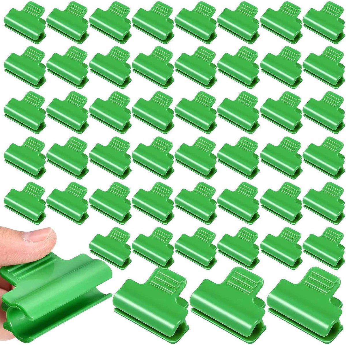 broeikasfolieclips, 50 stuks, groene broeikasklemmen, 8 mm, kunststof foliemclips, kunststof nettunnel, hoepelclip voor kassen, rijafdekking net, schuur