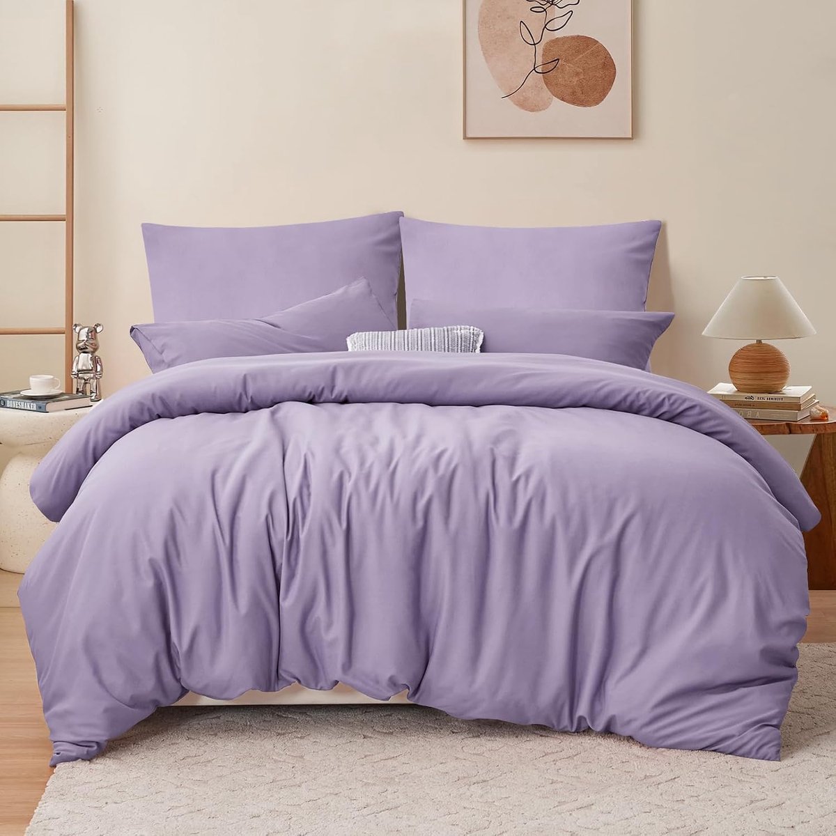 Bedlinnen 200 x 200 cm - Lavendel - Microvezel - Zacht en ademend - ShopVlot