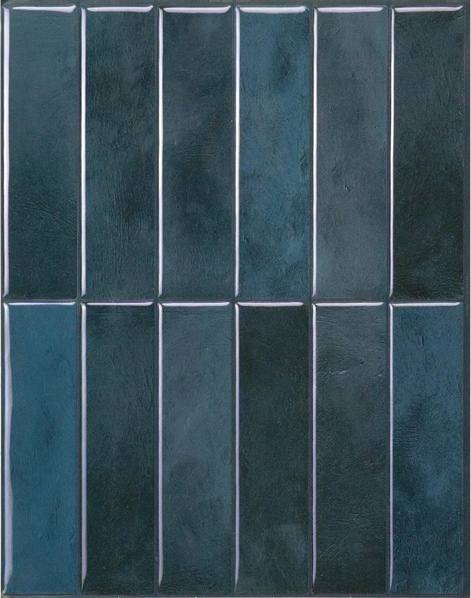 Tiles Plaktegels Zelfklevend, Metro Gitzwart, 27,81x24,64 cm | Set van 10 (0,58 m²), Glanzend, Hitte-/vochtbestendig, Laag VOC, Keuken/Badkamer, Ideaal voor huurders, Gemaakt in Canada