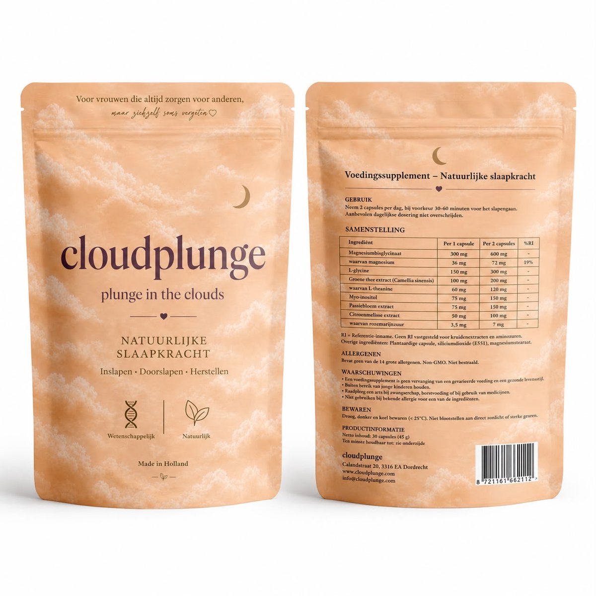Cloudplunge Natuurlijke Slaapkracht 60 capsules