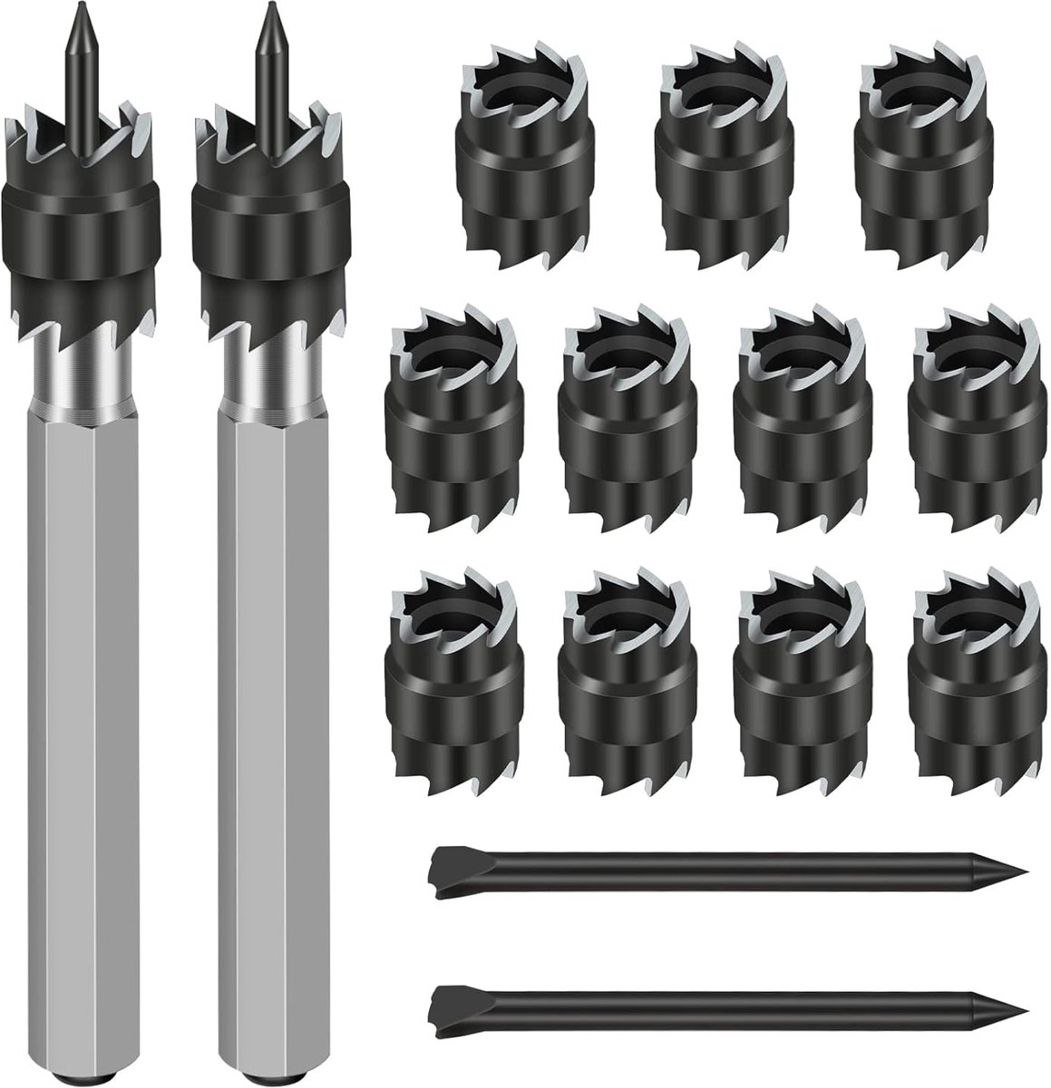 Sets Dubbelzijdig 15-pack, 3/8 inch HSS Puntlas Snijder Verwijderboor Hex Plaatmetaal Gatsnijder Verwijderboor voor Power Boor Puntlassen