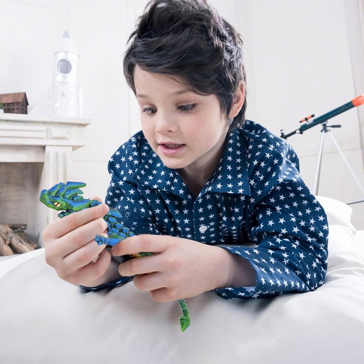 Vliegerspeelgoed met ogen, beweegbare draak, 3D-geheimzinnige draak voor volwassenen en kinderen, cadeau speelgoed