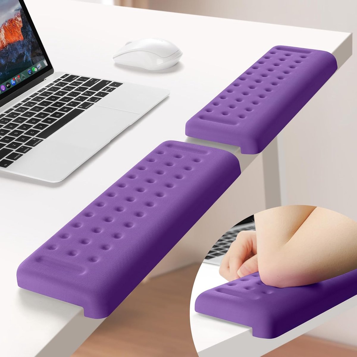 L-vormige Bureau-Ellebogensteunen, 2-Pack Memory Foam Elleboogkussens voor Tafelrand, Antislip Ergonomische Armsteunen voor Pols, Handpalm en Onderarm, Thuis & Kantoor