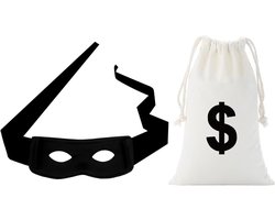 Zorro masker, pantserkraker masker, oogmasker, zwart, roofmasker, dief masker, inbrekermasker, bankrovermasker voor Halloween en carnaval