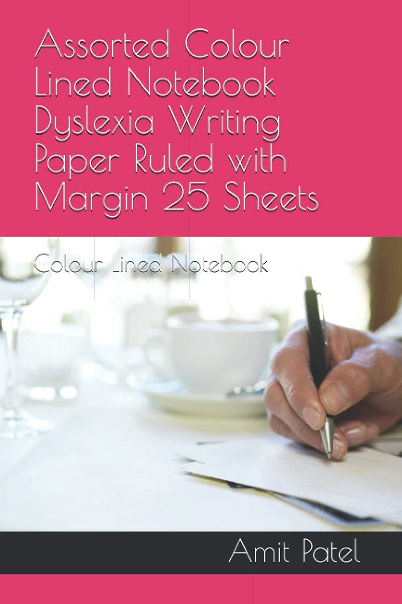Colour Lined Notebook Dyslexia Writing Paper Ruled with Margin 25 Sheets: Colour Lined Notebook