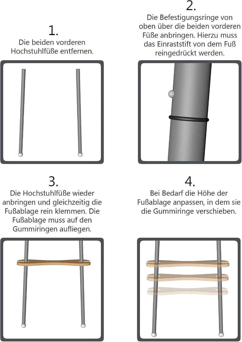 SnelShoppen - Hoogteverstelbare Voetsteun voor IKEA ANTILOP Kinderstoel, Snelle Montage, Kindveilig Linde Hout, Ideaal voor Kinderen, Thuis en Buiten – foto 6