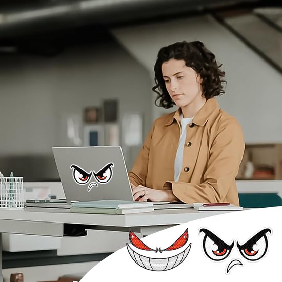 5 stuks stickers voor robotmaaier, stickers ogen, waterdichte zelfklevende ogen, zelfklevende stickers, demon, reflecterende oogstickers, voor waarschuwing, auto, fiets, zuigrobot, decoratie — afbeelding 3