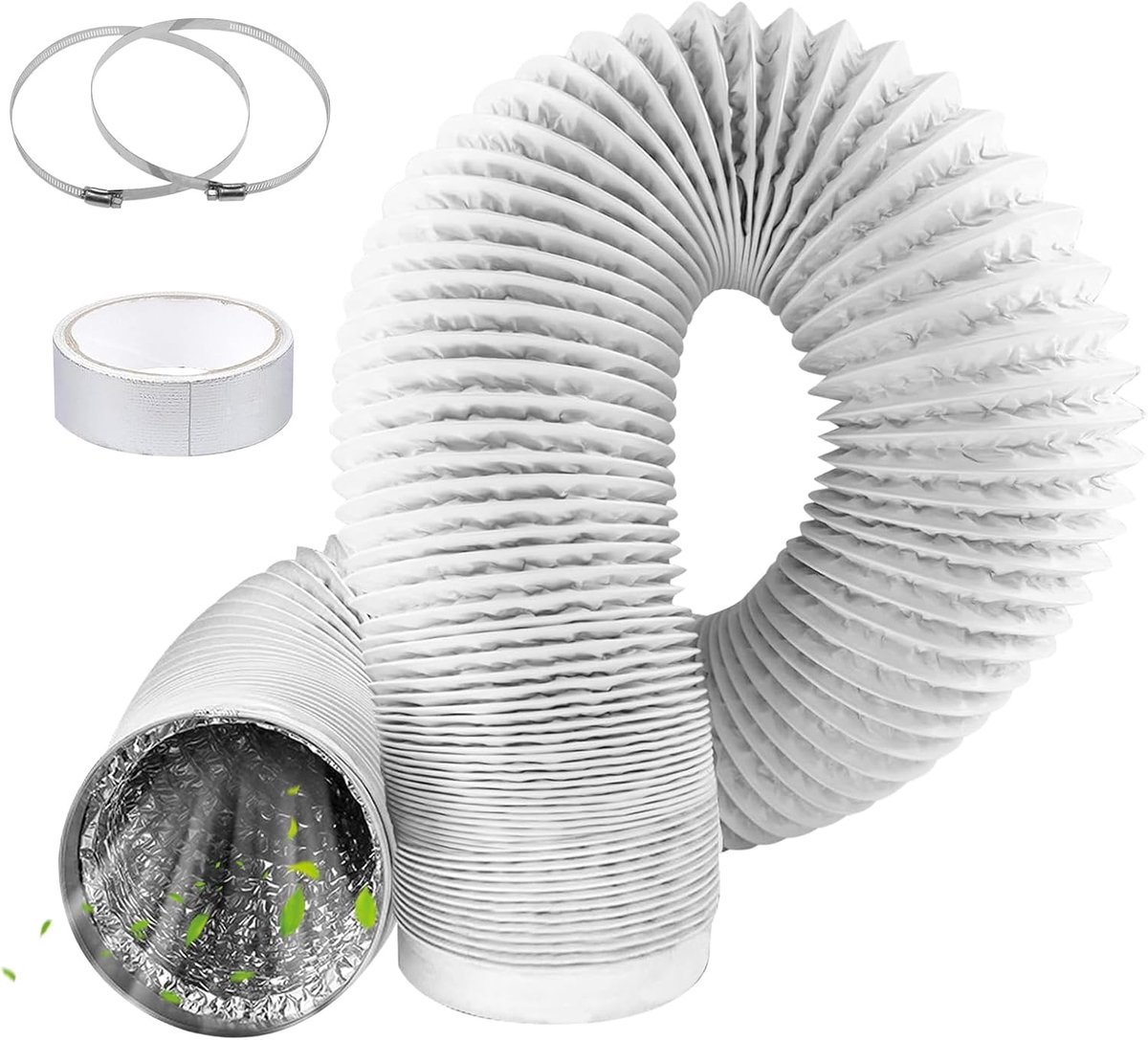 3 m afvoerslang, ventilatieslang: afzuigkap, flexibele pvc-slang met aluminiumfolie en staaldraad, 150 mm diameter voor keuken, ventilatiesystemen en afzuigkappen