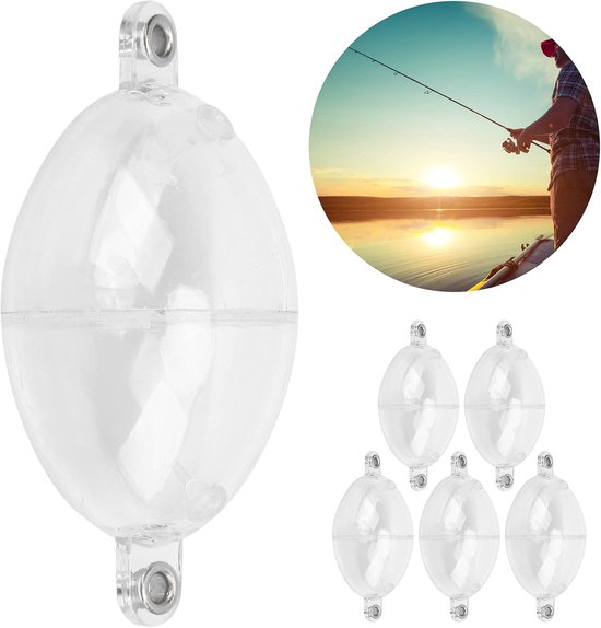 SnelShoppen - 5Pcs Vissen Float Vissersbubbels Drijvende Controller Vissersfloatbal Transparant - Ideaal voor Zee/Rivier/Meer/Pond van Snelshoppen — afbeelding 2