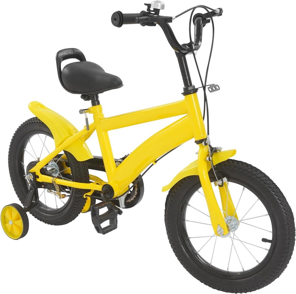 Kinderfiets Loopfiets Leren Fietsen Verstelbaar Zadel en Stuur 14 inch Geel