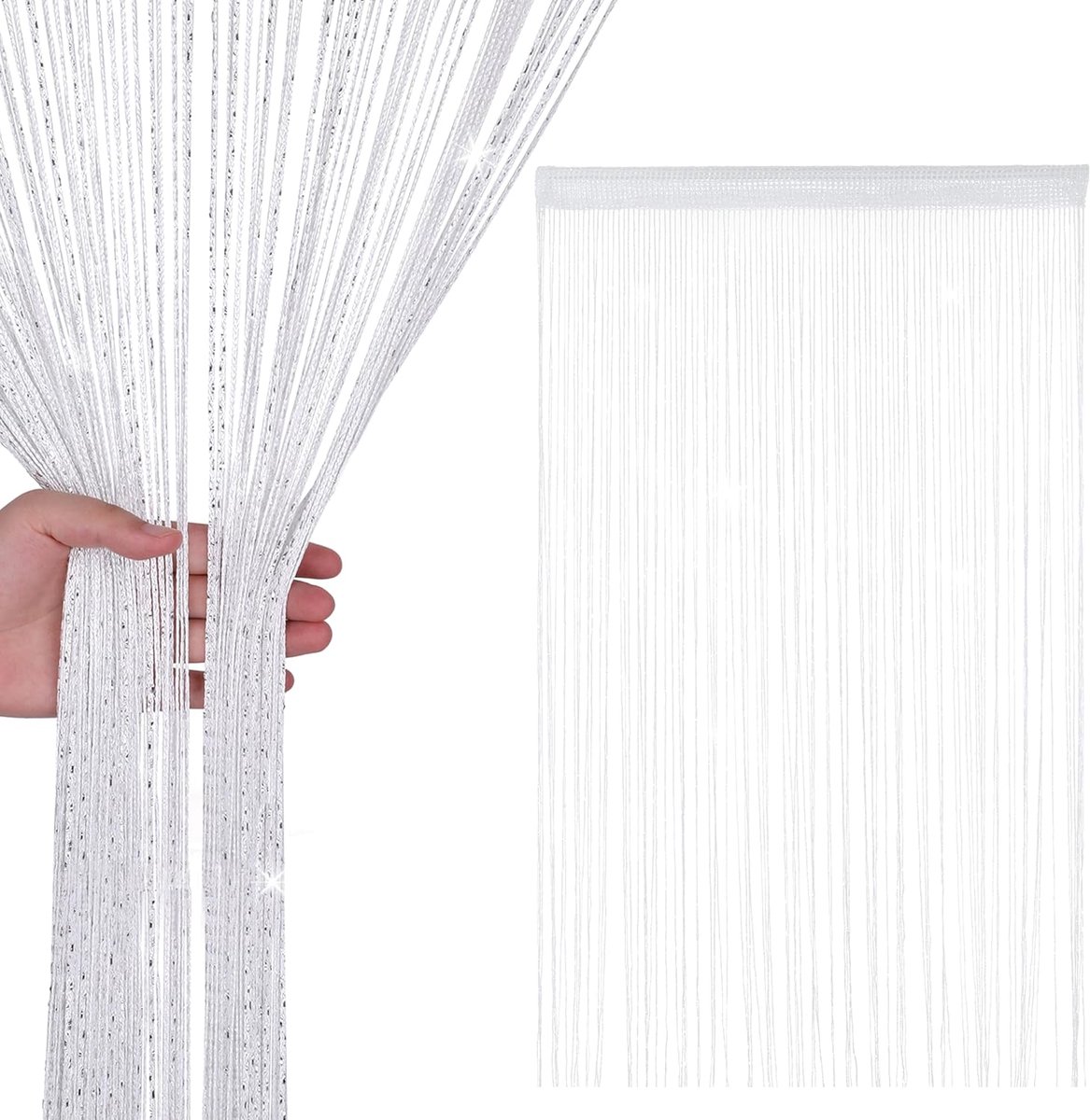 Draadgordijn met Glitter 90 x 200 cm - Wijnrood - Vliegengordijn voor Deur en Raam - Houdt Insecten Buiten - SnelShoppen