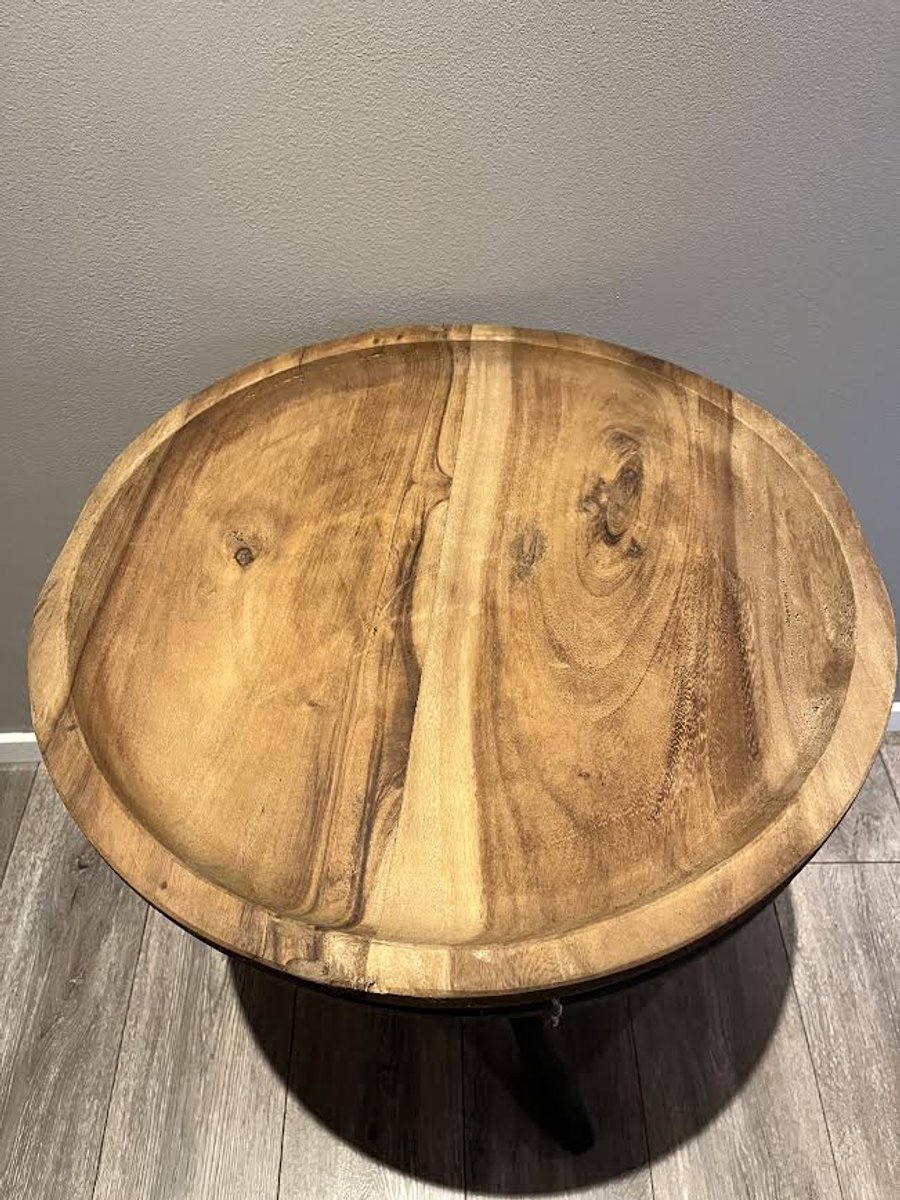 Landelijke hard houten schaal- decoratieve schaal- stoer sober- woondecoratie- Moederdag- Kerst- Sint- sfeervol- 50 cm