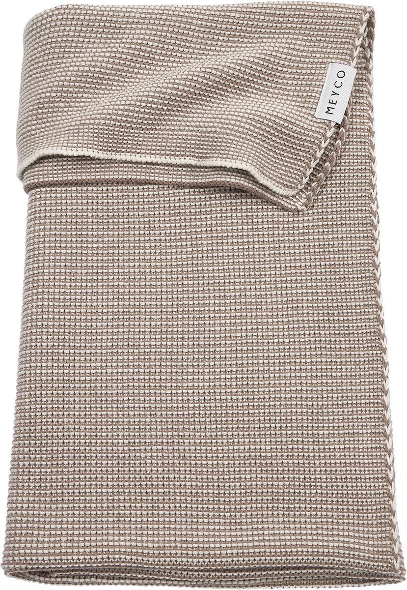 Meyco Baby Stripe Wiegdeken - Dark Taupe/Natural - 75x100cm - 1.0 TOG