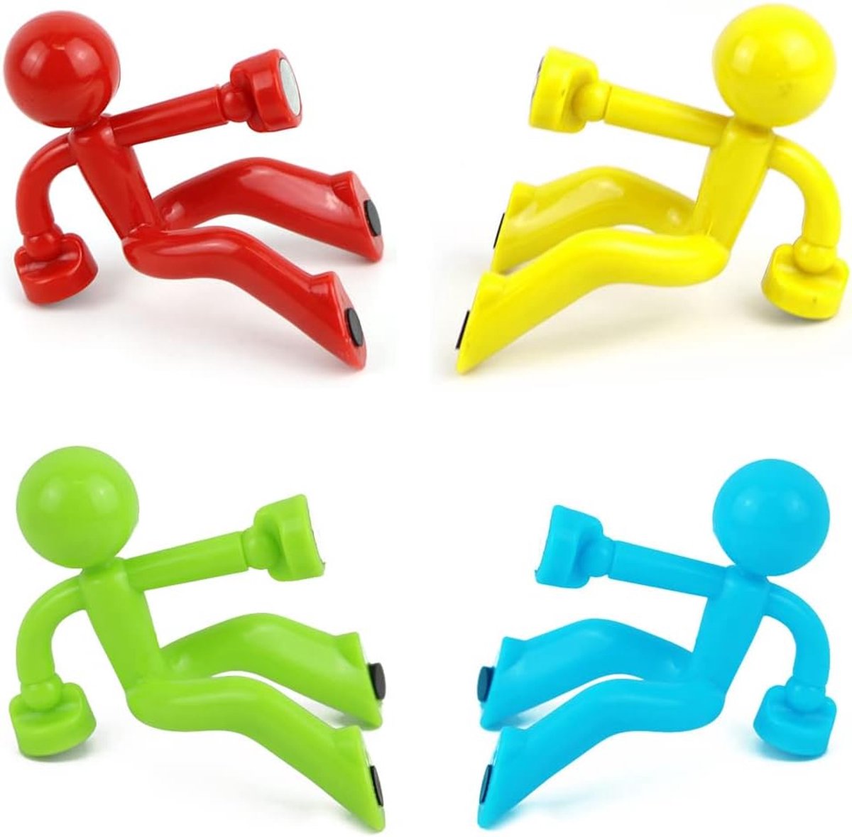 SnelShoppen - Set van 4 Magnetische Sleutelhouders voor Muur - Sleutelhanger voor Metalen Oppervlakken - Stijlvol en Stevig - Rood, Geel, Blauw, Groen