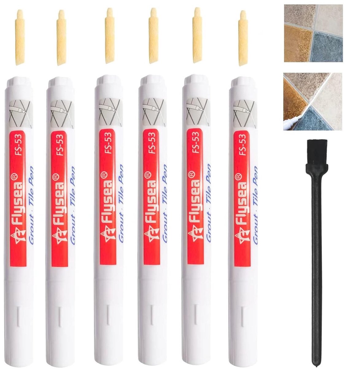 6 Pieces Grout Mortar Restoration Pen Repair Marker for Repair,Grouting Tip White for Restoration,Tile Repair Pen - ShopVlot