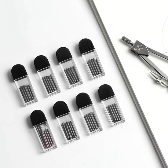 SnelShoppen - 150 Stuks 2B Compas Vulpotlood Vullingen, Mechnisch Potlood Vullingen 2mm Dikte, Breukbestendige Vulpen Vullingen 2cm Lengte voor Compas van Snelshoppen — afbeelding 2
