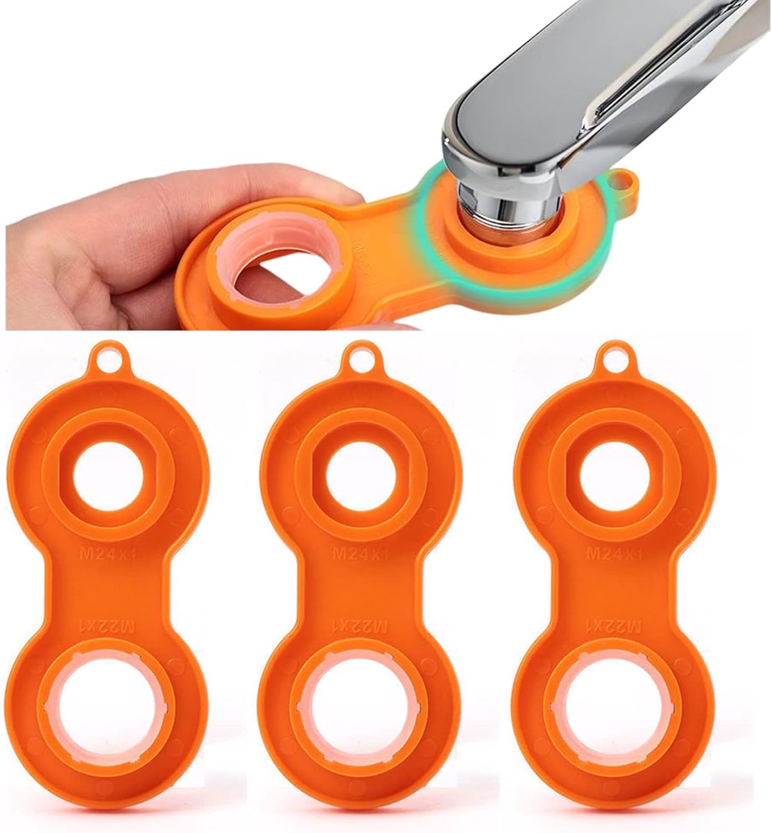 Kraan aerator sleutelset - 3-delige kunststof set - geschikt voor M20, M22, M24, M28 - ideaal voor kraanreparatie - ShopVlot