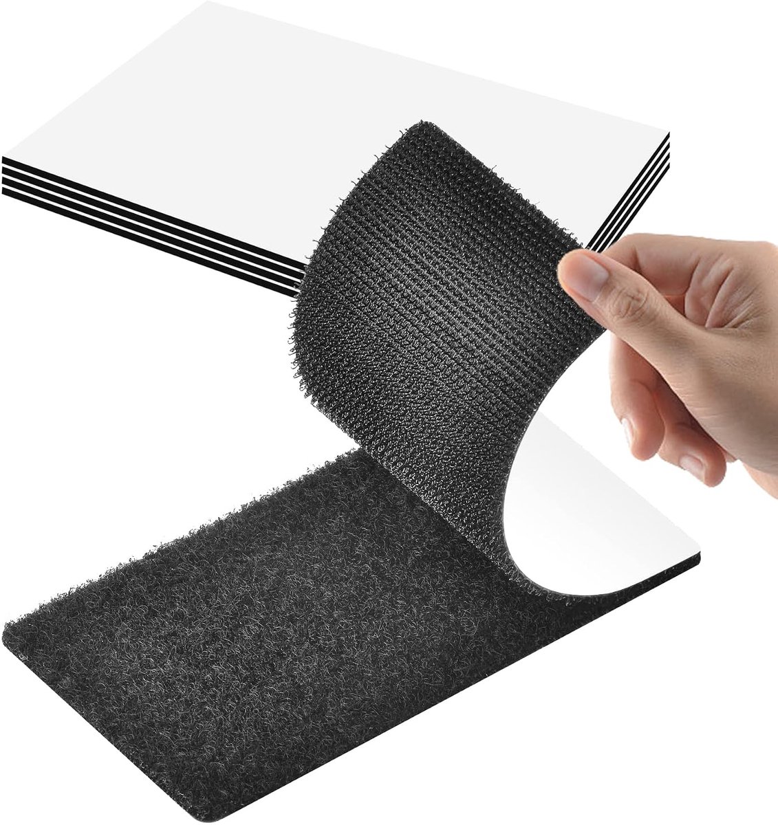 Felt Tape, Extra Strong, 4 Pairs of Double-Sided Adhesive Tape, Black, Nylon, Double-Sided Tape, Waterproof - ShopVlot