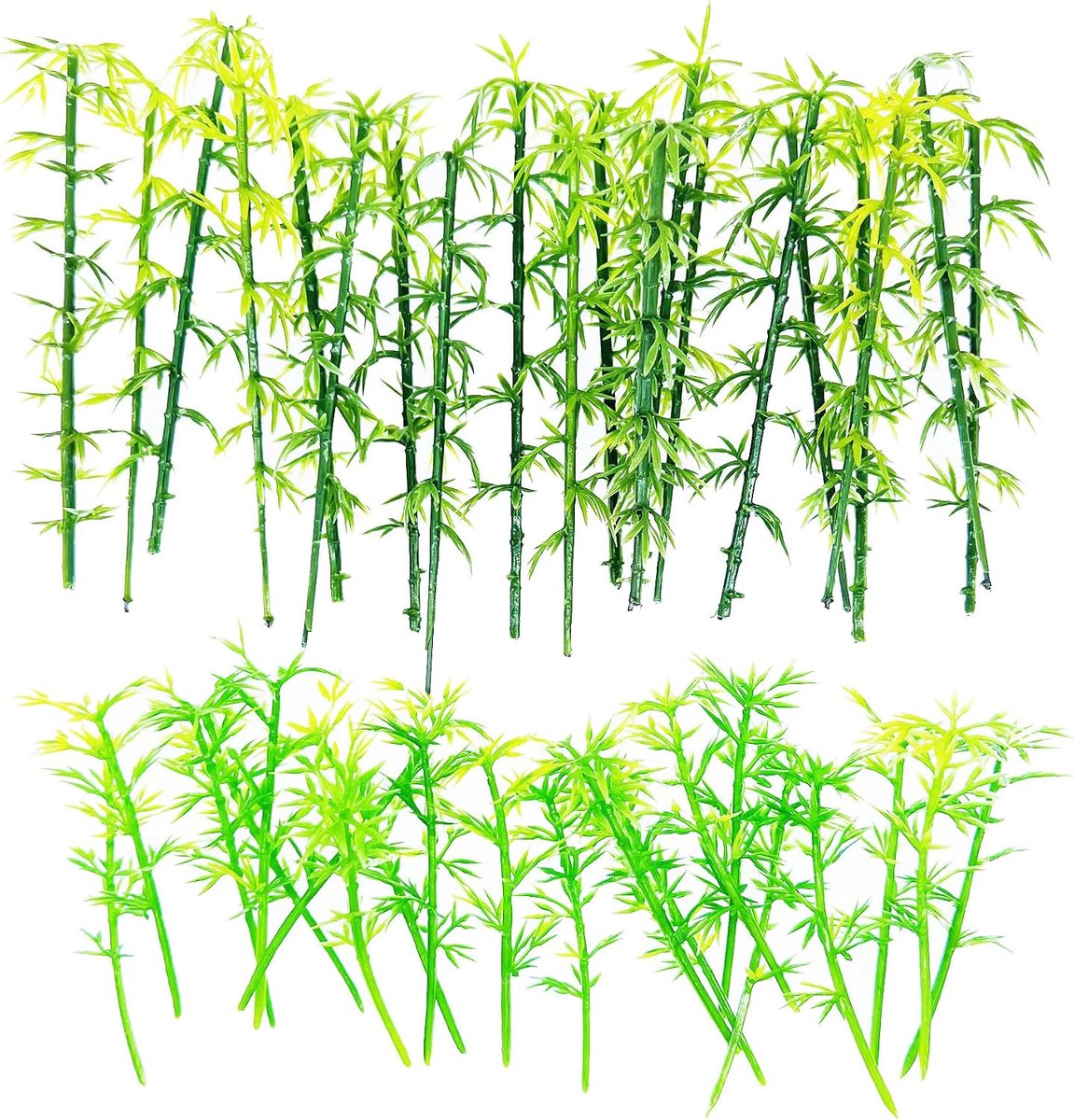 Model bomen 34pcs kokosnootbomen - gemengde maten van 3,7 tot 6,7 inch - plastic - perfect voor diorama's - ShopVlot