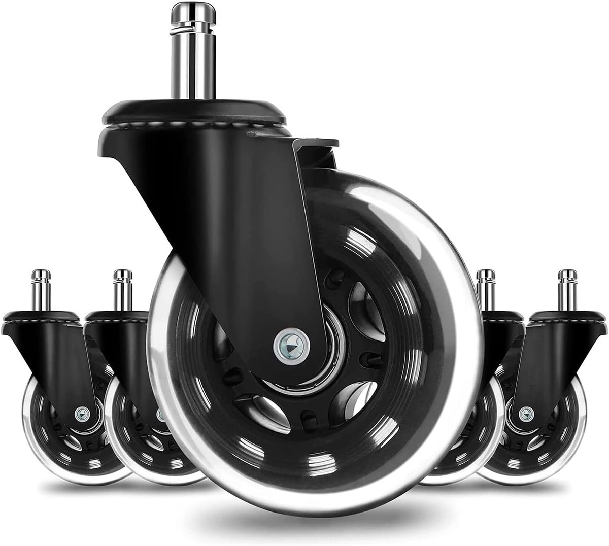 SnelShoppen - 5x Rollerblade Stijl Rubber Vervangwielen, Caster Wielen Vervanging, Stil Rollende Wielen Perfect voor Houten Vloeren, Tapijt en Tegels