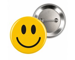 Smiley button - Smiley face - 56mm button met speld - Emoticon button