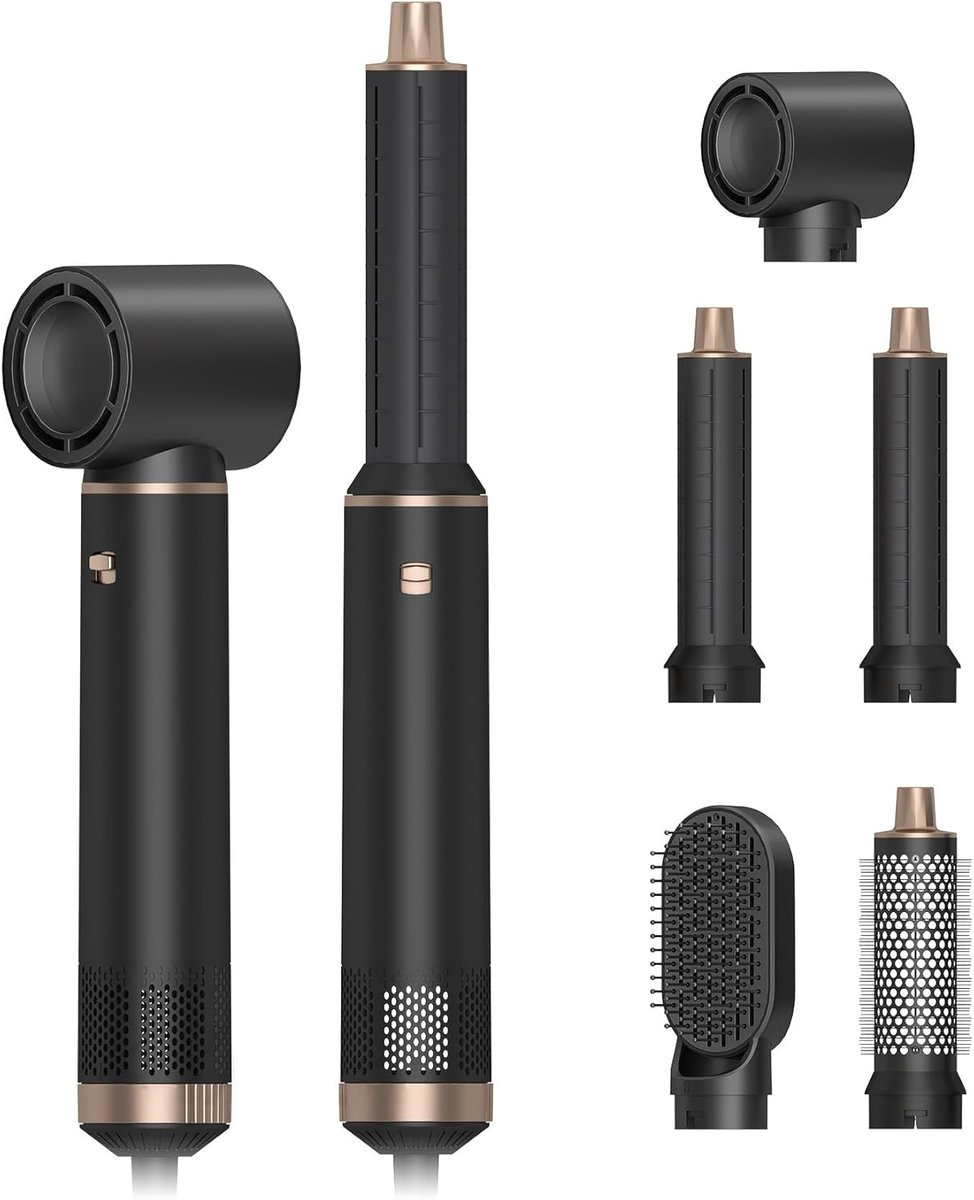 5-in-1 föhnkam Geschikt voor thuisgebruik - föhnkam en krultangset