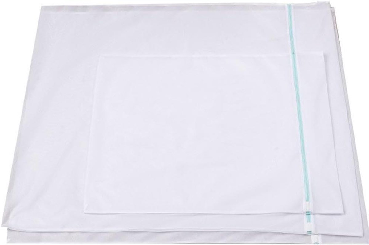 Wasmand Net - Wasnet Kleding - Kleding Beschermen - Verstevigde Naden - 90x110 cm - Wit