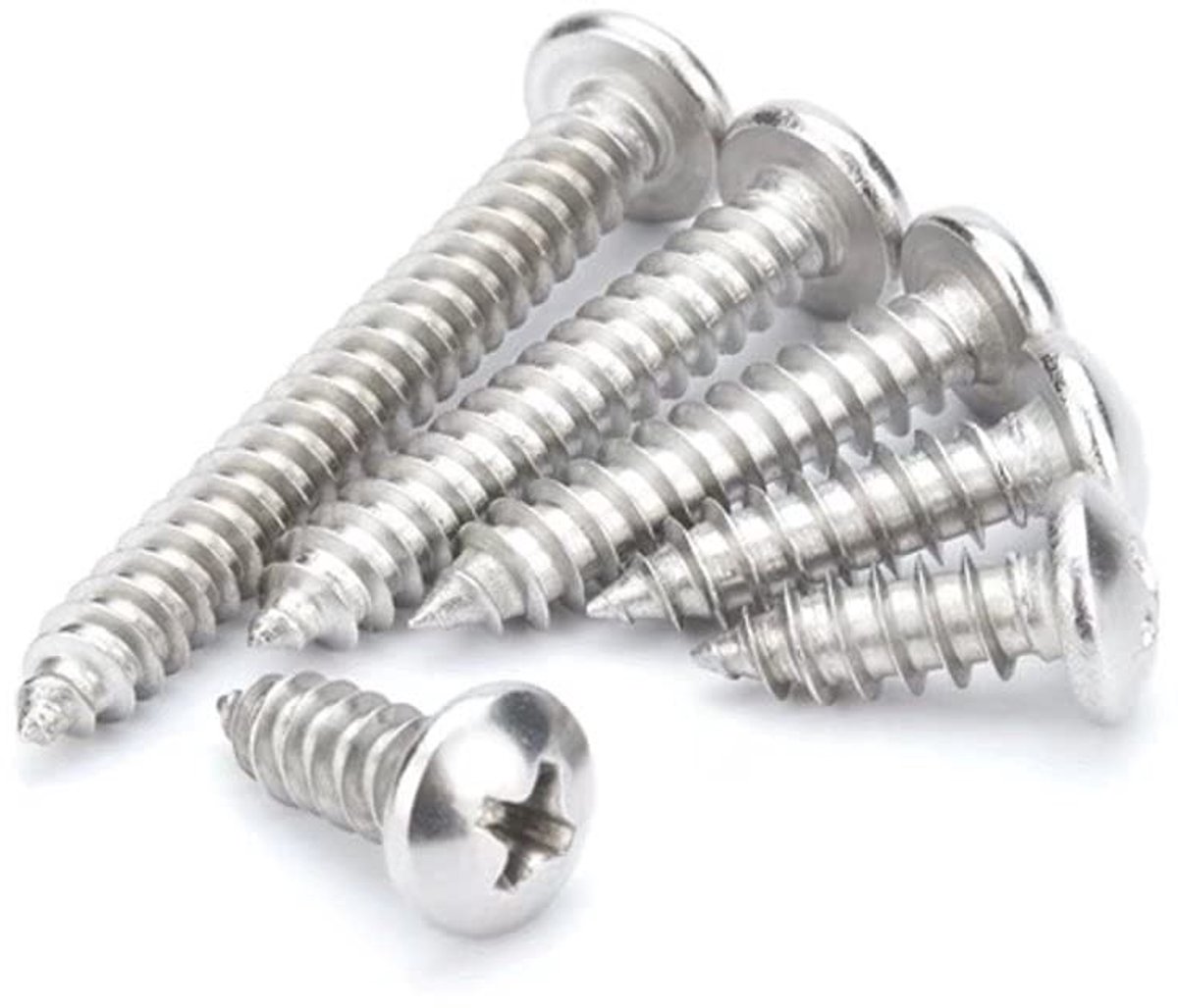 Roestvrijstalen Zelftappende Schroeven met Kruiskop - Houtschroeven M5×40mm, 50 Stuks voor Bouw en Reparatie