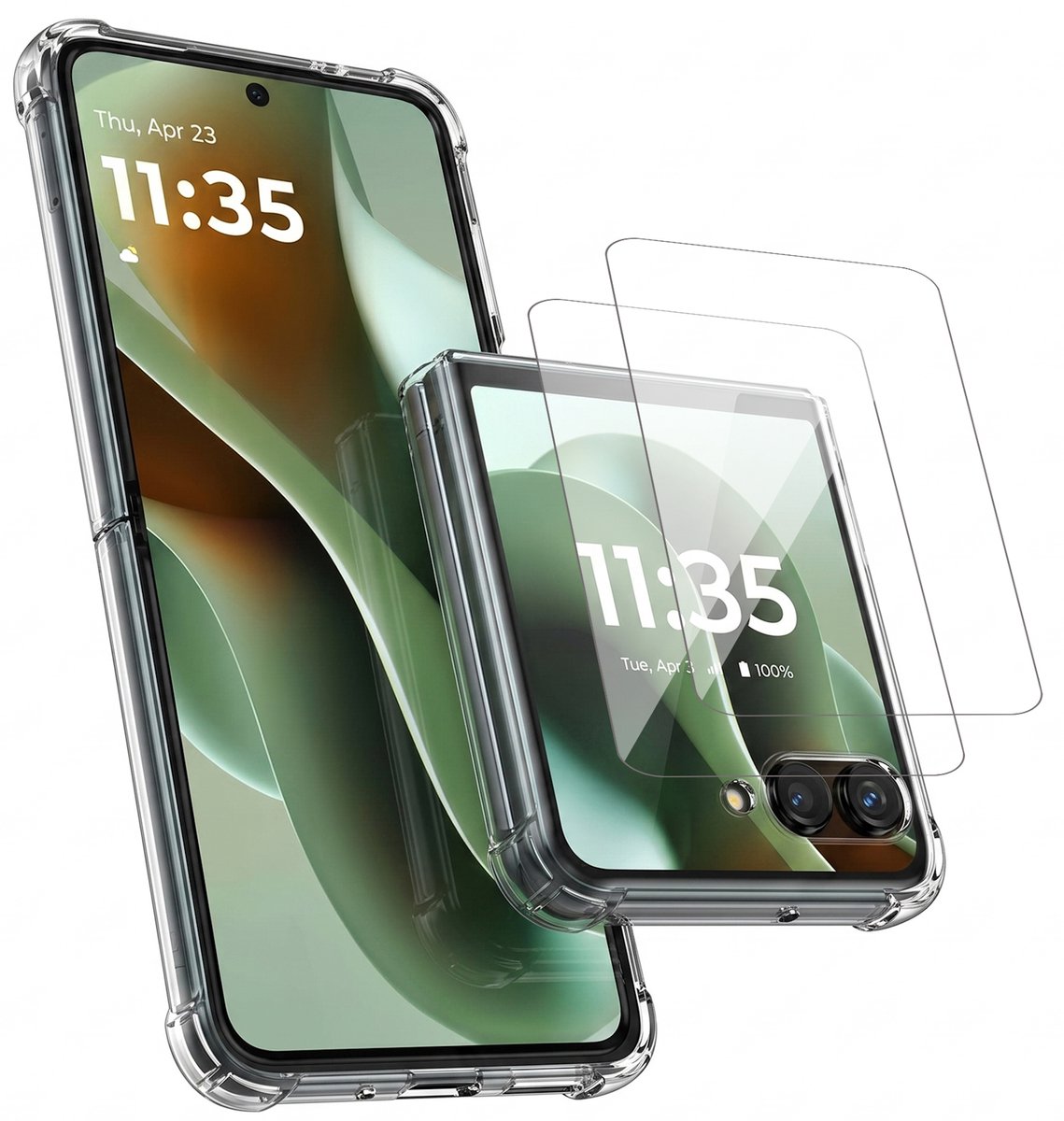 Hoesje geschikt voor Motorola Razr 70 Ultra / 60 Ultra – CrystalClear Back Cover – Schokbestendig – 2 Stuks Screenprotector Glas