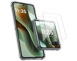 Hoesje geschikt voor Motorola Razr 70 Ultra / 60 Ultra – CrystalClear Back Cover – Schokbestendig – 2 Stuks Screenprotector Glas
