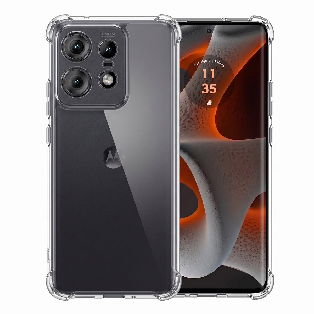 Hoesje geschikt voor Motorola Moto Edge 50 Pro – CrystalClear Back Cover – Schokbestendig – Transparant
