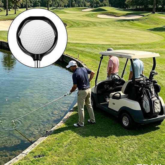 Telescopische golfbalverzamelaar van roestvrij staal met 6-hoekig grijpsysteem, uittrekbare hengel en handige golfaccessoires voor verzamelaars — afbeelding 4