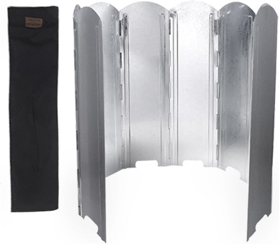 Kampeer Kachel Windscherm - Windscherm Kachel Outdoor - Koken Buiten - Opvouwbaar Lichtgewicht - 40 cm - Zilver — afbeelding 2