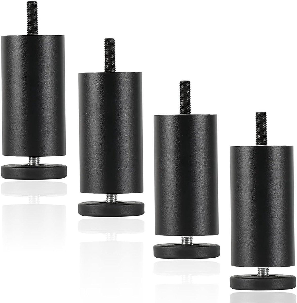 SnelShoppen - 4 Stuks Verstelbare Meubelpoten 10 cm Aluminium Legen Zwart voor Sofa, Bureau, Kast en Kleerkast - Ideaal voor Ongelijke Vloeren