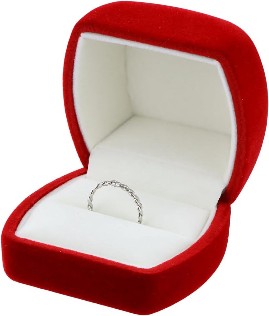 SnelShoppen - Luxe Vellutos Sieradenbox, Fluwelen Ringendoos, Juwelen Doos voor Ringen en Oorbellen, Rode Sieradenbox voor Verlovingsringen en Cadeaus