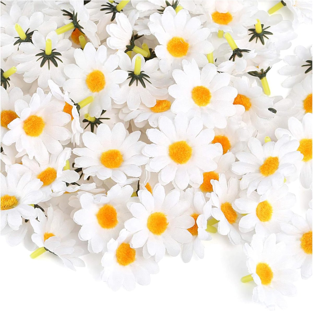 SnelShoppen - 200 Stuks DIY Gänseblümchen Deko, 4 cm Door- diameter, Kunststof Bloemen voor Tafeldecoratie, Voorjaarsdecoratie, Handwerk en Huisinrich