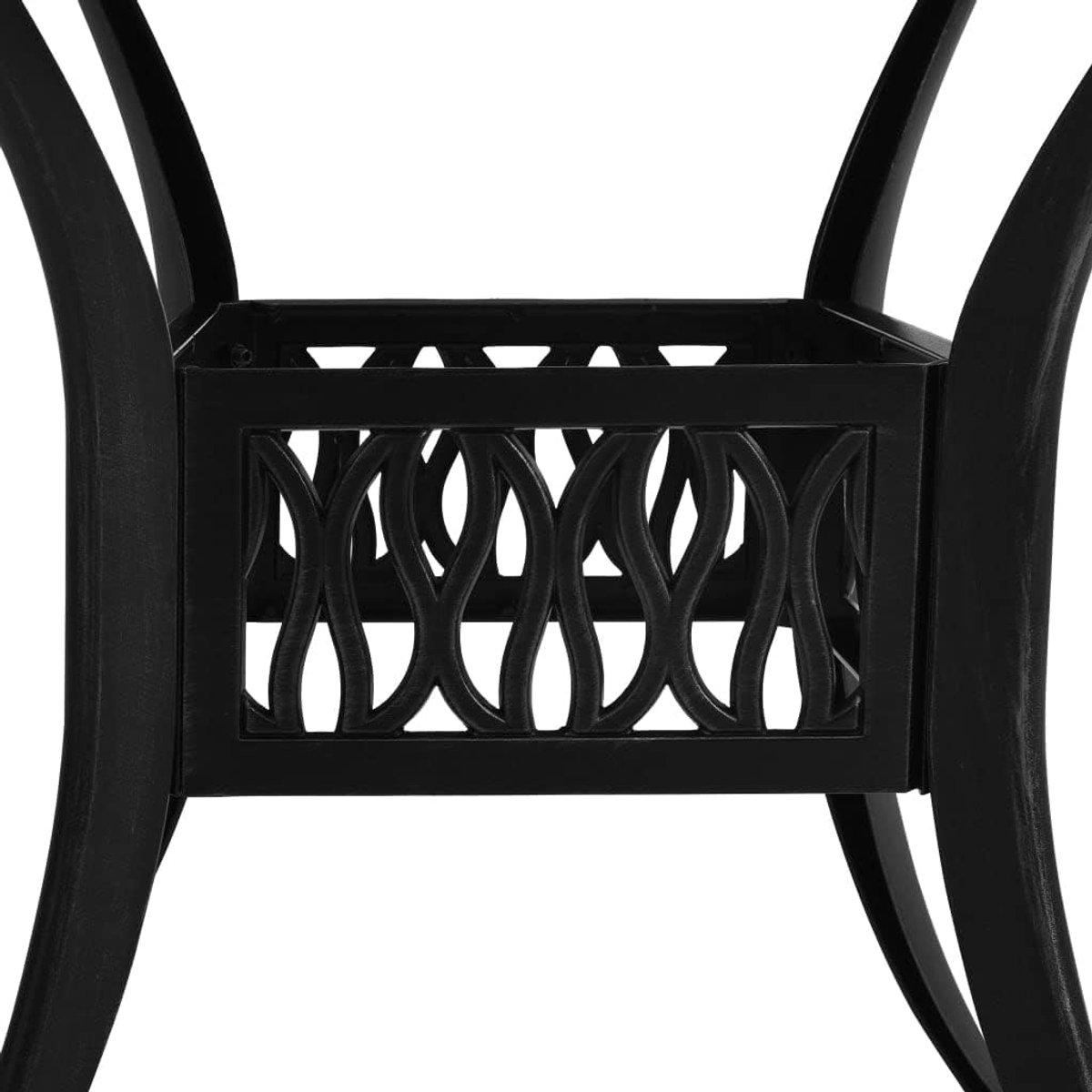 Tuinstafel - Eettafel Balkon - Buiten Zitten - Gegoten Aluminium - 90x90x74 cm - Zwart