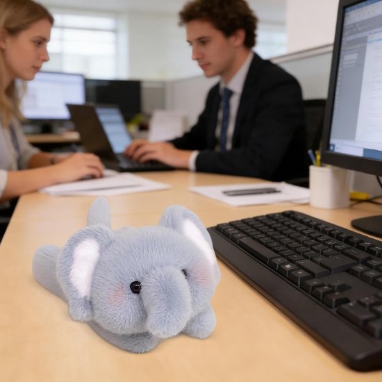 Pluche Olifant - Knuffel Dier - Decoratie Kamer - Zacht Materiaal - 15 x 10 x 13 cm - Grijs van Merkloos — afbeelding 5
