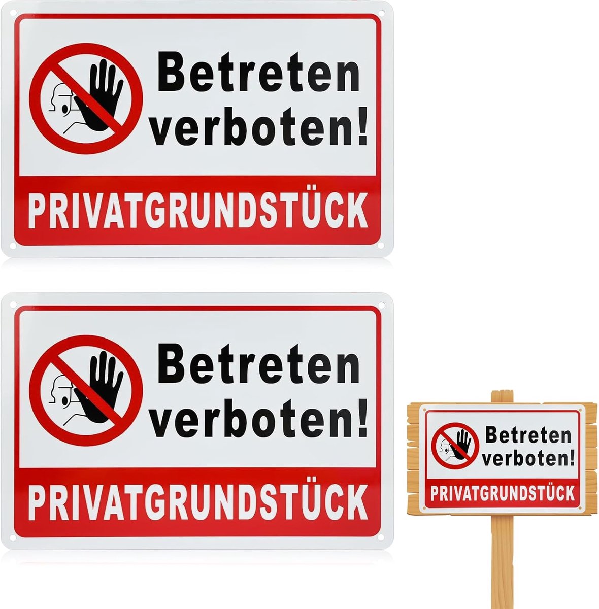 Privé-eigendomsbordjes 2 stuks - parkeerverbod bord - aluminium - goed zichtbaar voor privéruimtes - ShopVlot
