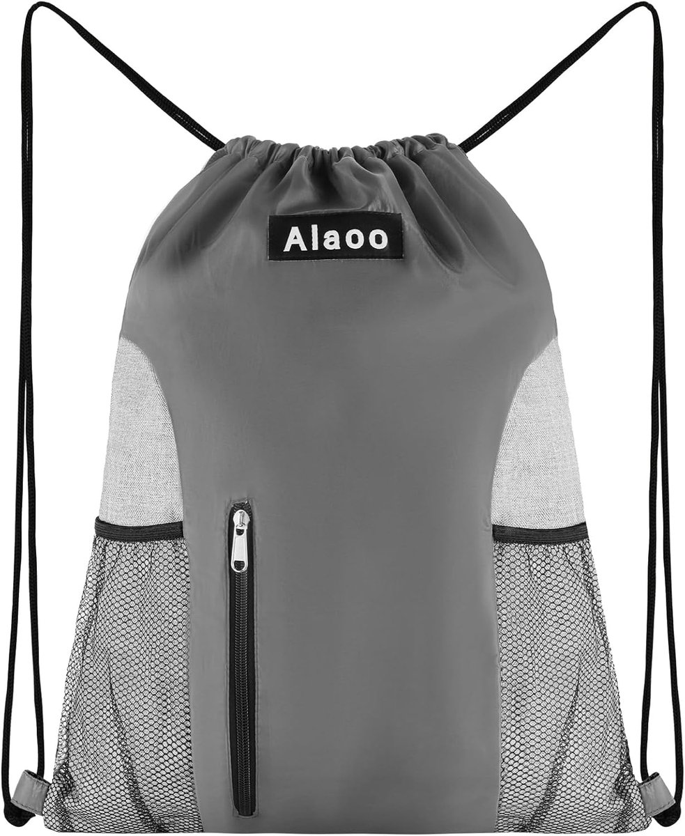 SnelShoppen - Drawstring Backpack Strand Mesh Tas Zwemtas met Waterdichte Tas Unisex Waterdichte Reistassen voor Strand en Zwemmen