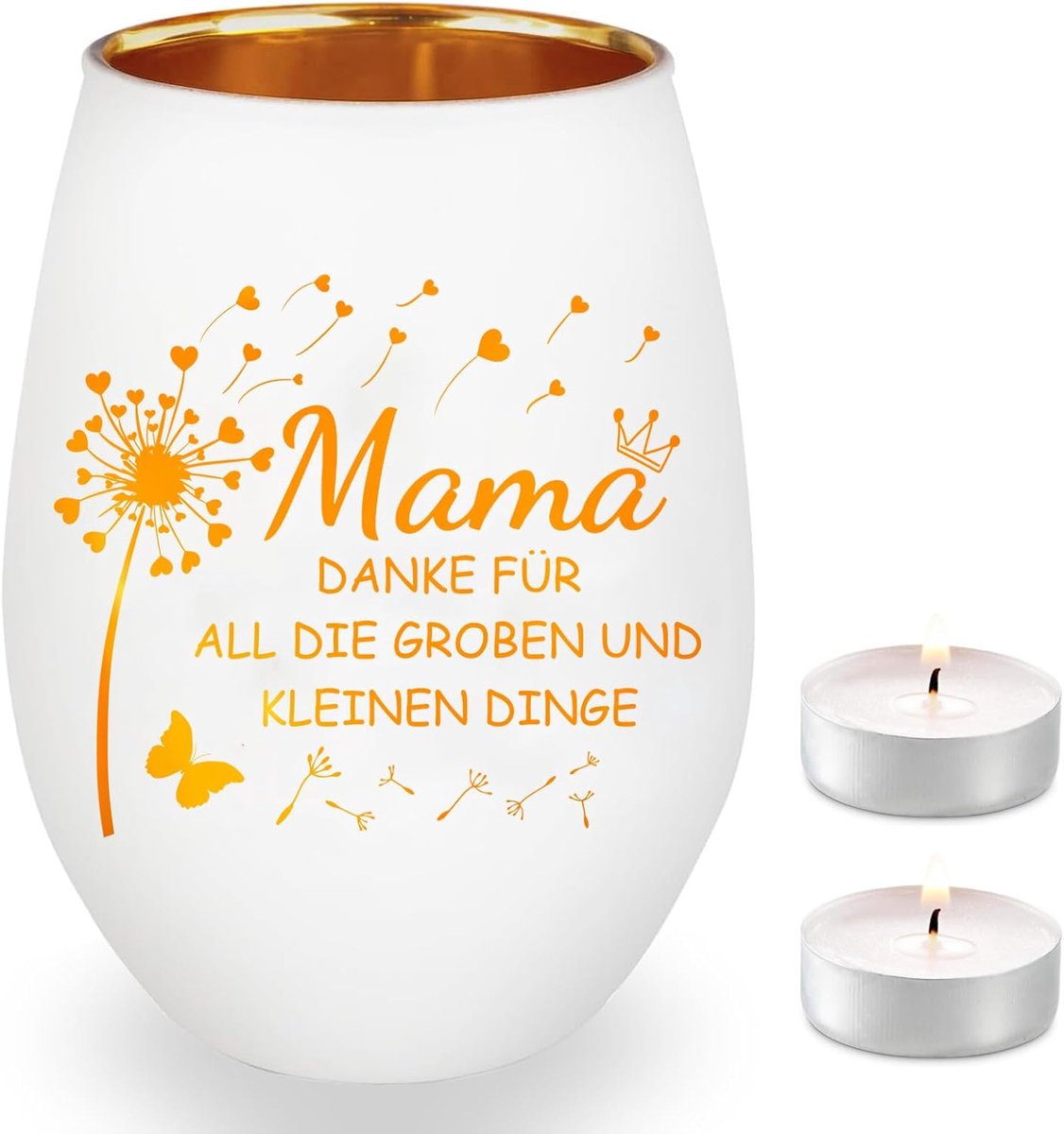 Theelichthouder met gravure - glazen windlicht - uniek cadeau voor mama - sfeervolle verlichting - ShopVlot