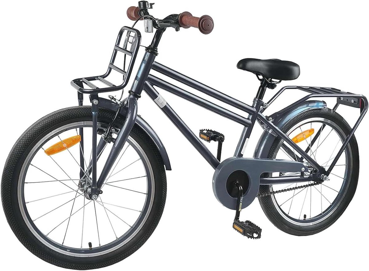 Kinderfiets 18 inch sfiets sfiets Veilig Fietsen Stalen Frame 18 inch Donkergrijs