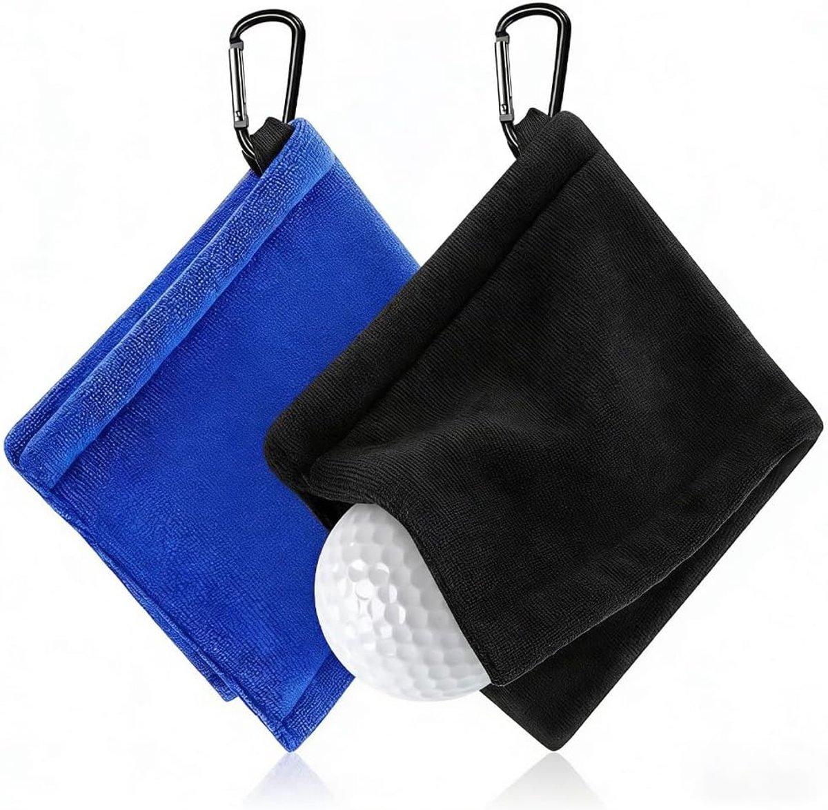 2 stuks golfhanddoeken met karabijnhaak microvezel multifunctionele handdoek absorberende reiniging duurzaam voor - ShopVlot