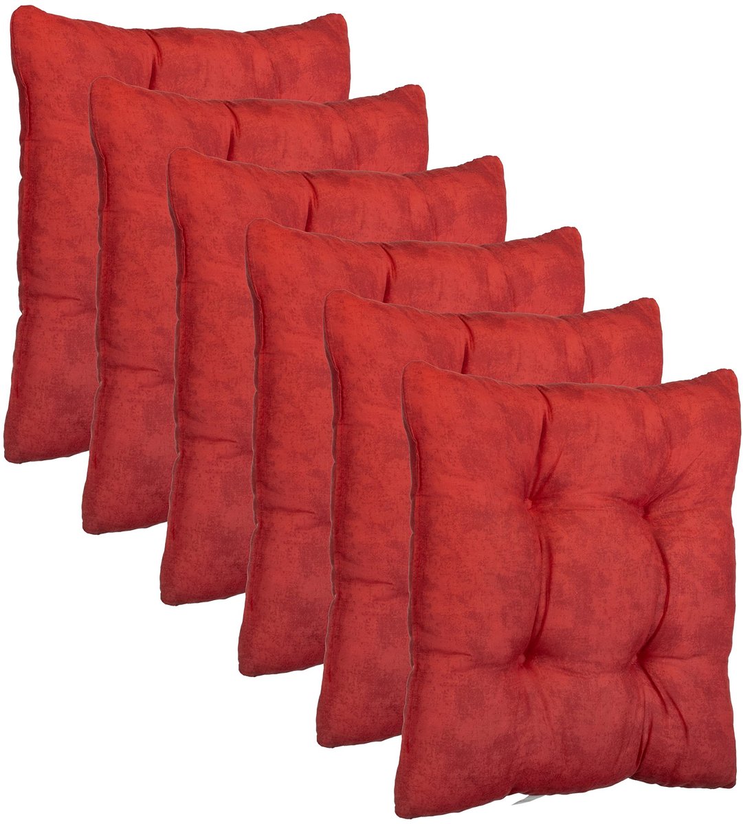 Omgoods - Set van 6 Decoratieve Kussens 38 x 38 cm in Oranje voor Binnen en Buiten