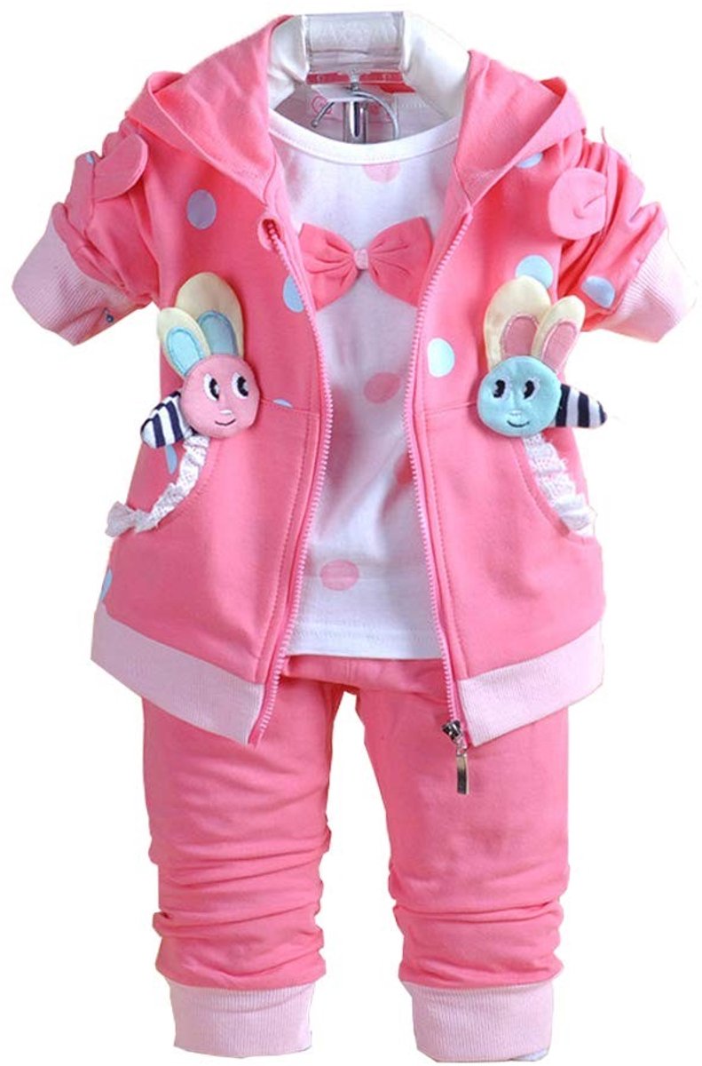 Omgoods - 3-Delige Set voor Meisjes: T-Shirt, Vest en Broek
