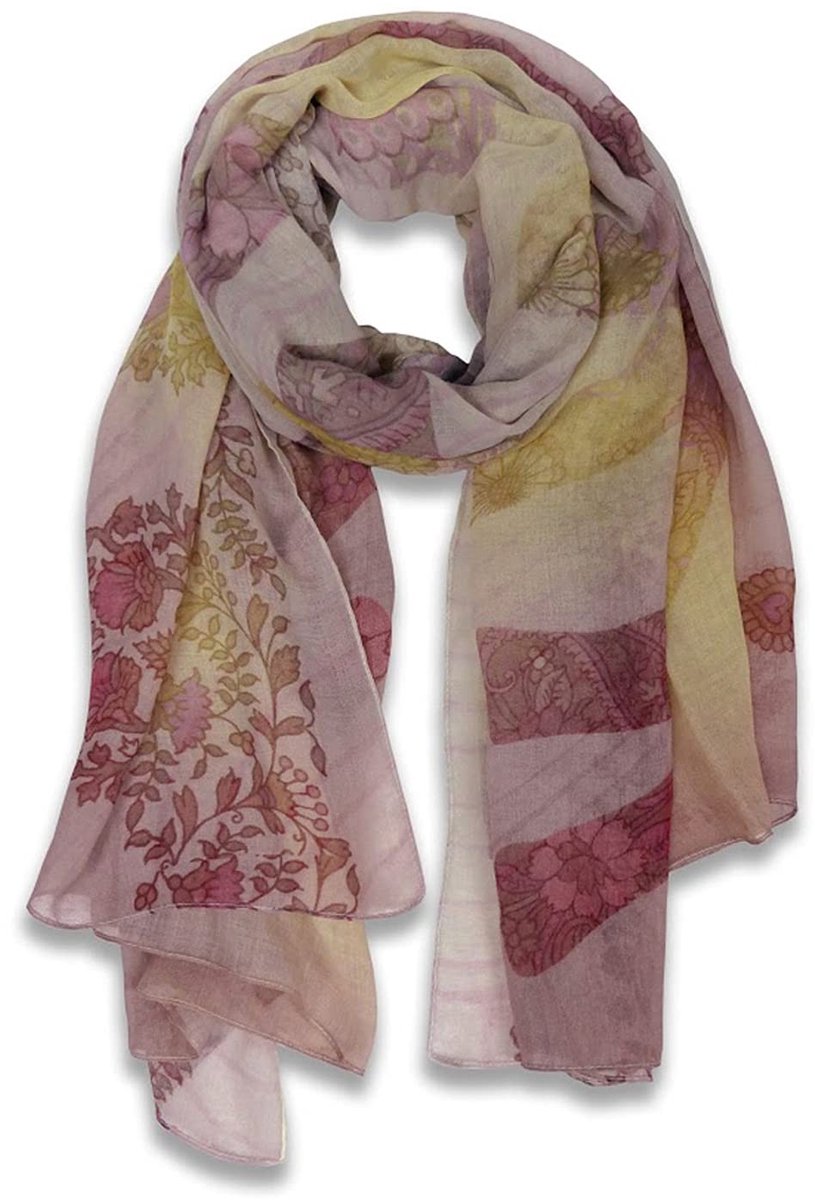 Omgoods - Hoge Kwaliteit Modal Sjaal met Olifantenmotief 180x100 cm, Roze