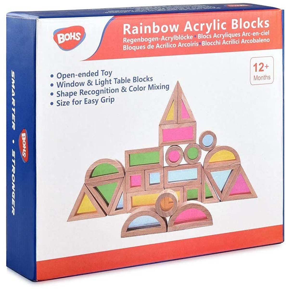 Omgoods - Set van 24 Regenboog Acrylblokken voor Peuters