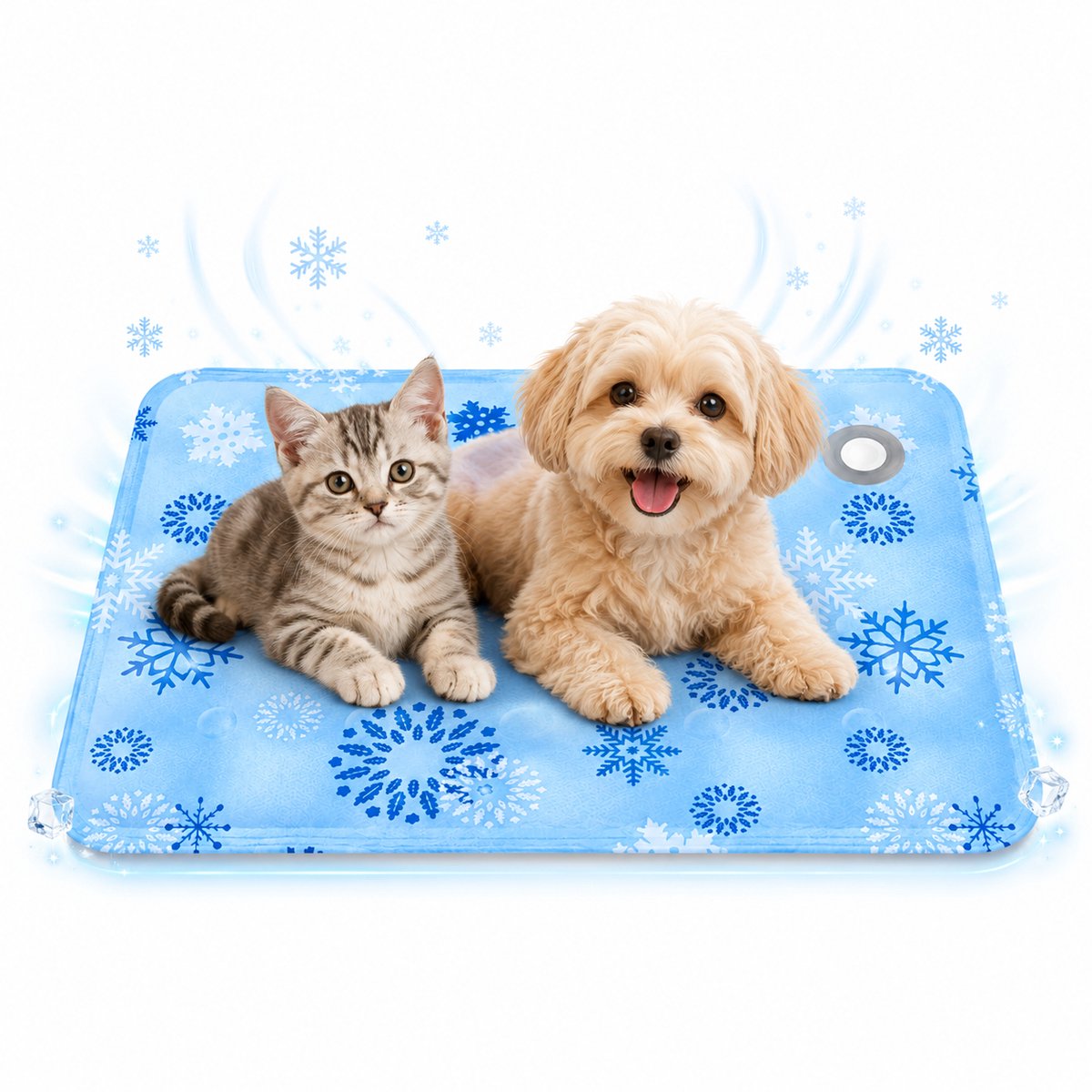 Huisdierenmat - Koelmat Voor Hond & Kat - Koel Slaapkussen voor Huisdieren - 50 X 60 CM - S - Blauw